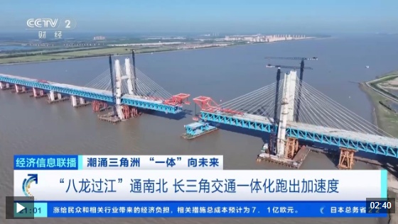  视频丨“八龙过江”通南北 长三角交通一体化跑出加速度