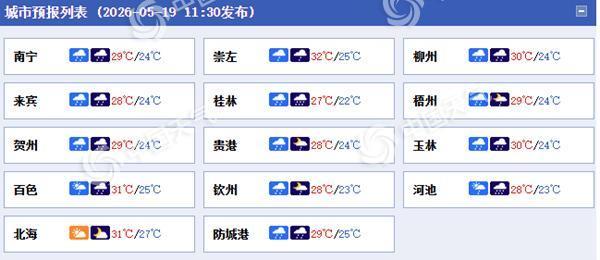 广西今夜至22日降雨频繁 局地或现特大暴雨并伴强对流