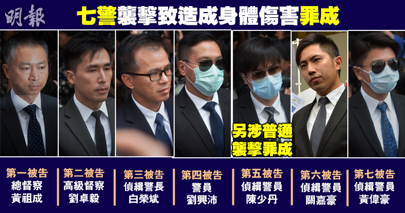 香港警察殴打占中者案今日裁决:7人全被定罪