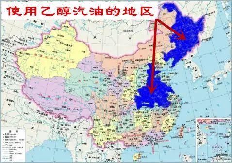 目前全国使用乙醇汽油地区包括黑龙江省,吉林省,辽宁省,河南省,安徽图片