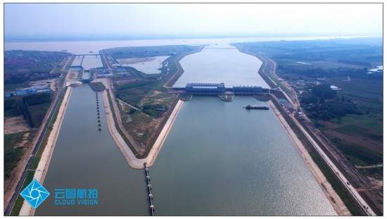 引江济汉工程建成通水 空中鸟瞰江汉运河壮观