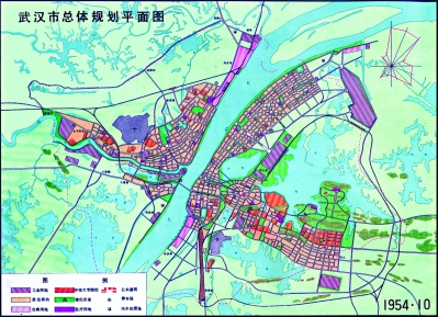武汉市城市总体规划布局图(1954版)