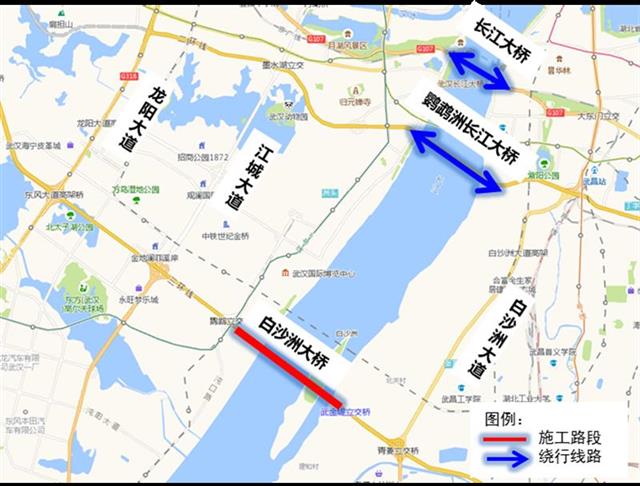 武汉白沙洲大桥地图图片