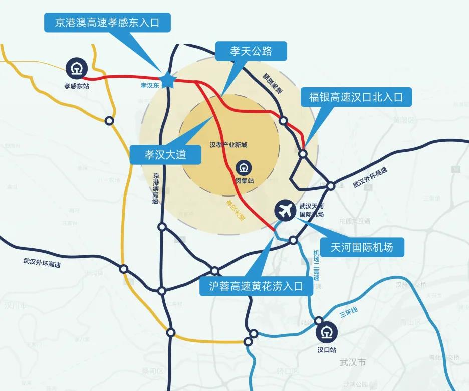 汉孝高速线路图图片