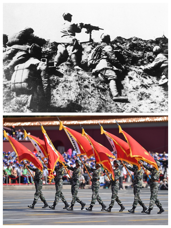上图为1940年8月,华北的八路军在五千里长的敌后全线发动百团大战