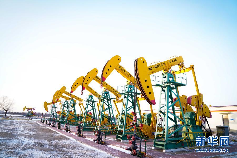 这是大庆油田2号丛式井组群(1月7日摄).新华社记者 王松 摄