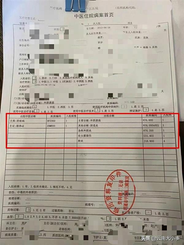 病历诊断结果杨女士和丈夫到学校要求查看监控视频,学校回复称超过10
