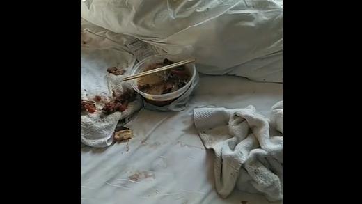 不忍直视!青岛一酒店房客走后外卖连菜带汤扔床上