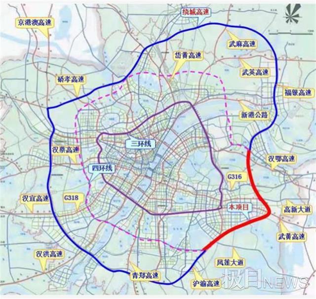 武汉绕城高速:与四环线并线段扩至8车道