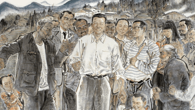 簇拥在廖俊波周围的群众中,有头戴斗笠,肩挑扁担的农村务工人员,西装