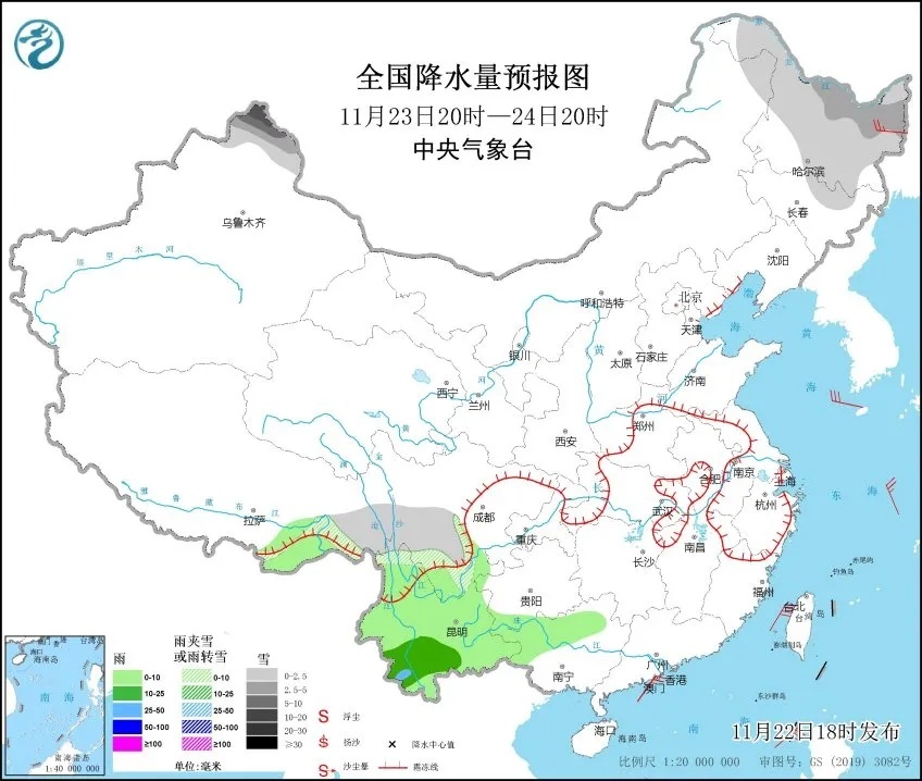 全国冰冻线地图来了,你家明早出门时有多冷?