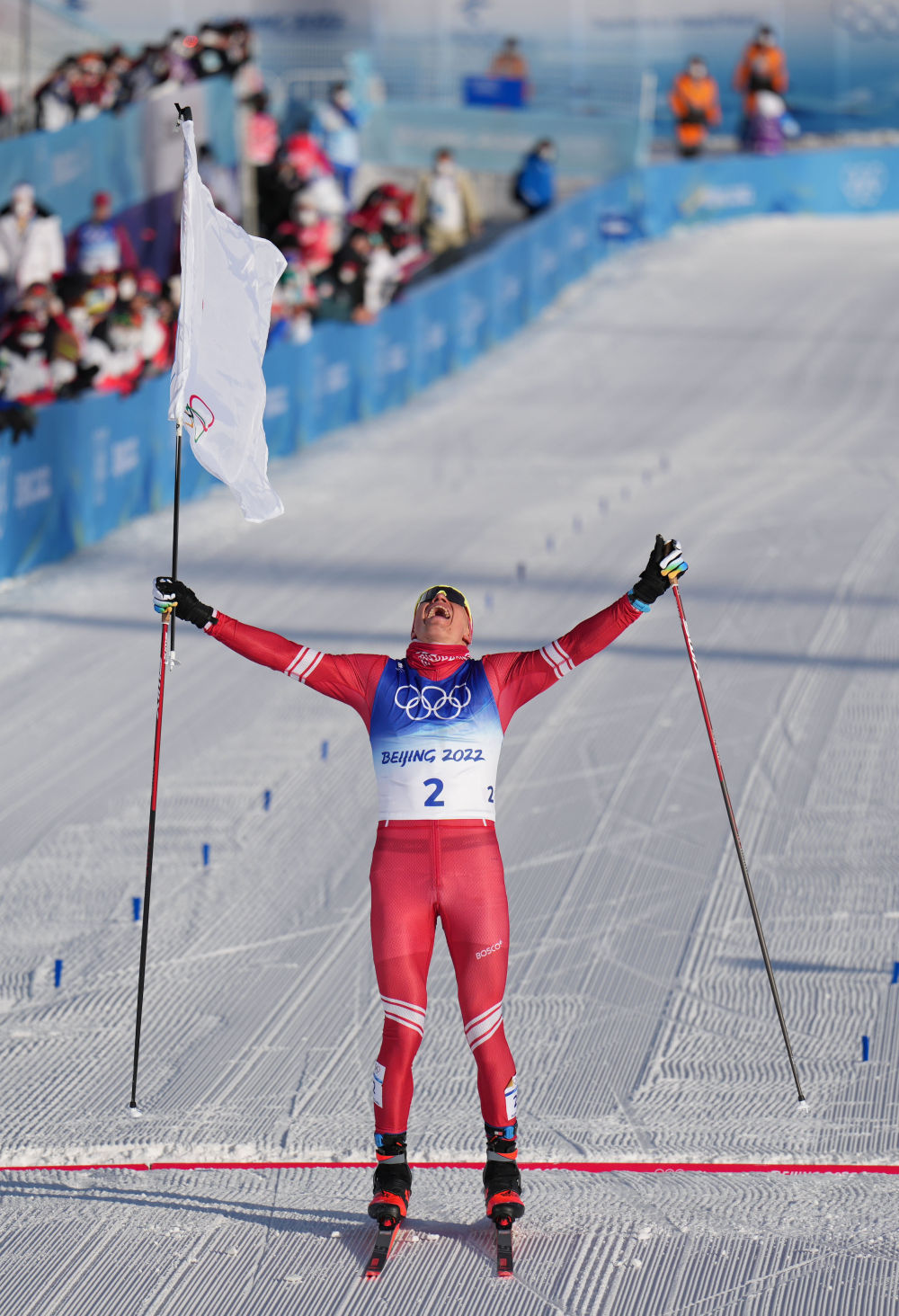 俄罗斯奥委会选手获得越野滑雪男子双追逐冠军