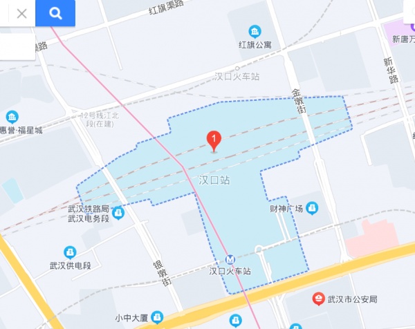 包含點位南廣場,北廣場,漢口站橫路,漢口站中路5.