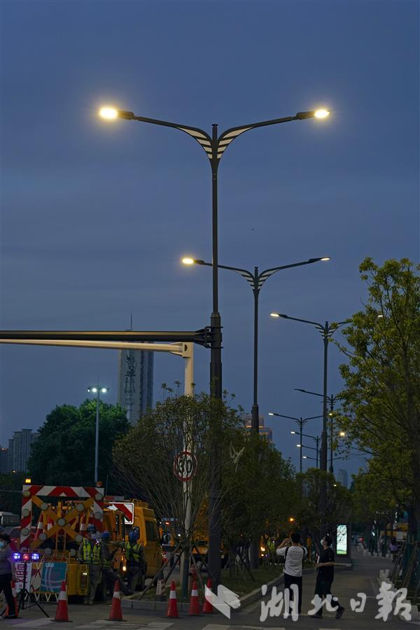 武汉和平大道装上和平鸽式智慧路灯