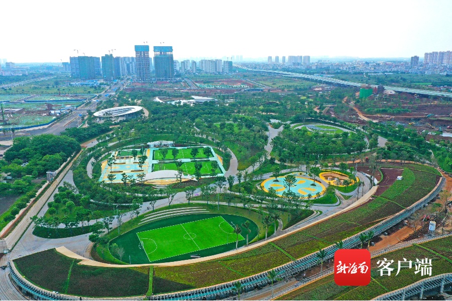 组图颜值初显海口西海岸南片区公园核心区绿化完成超90