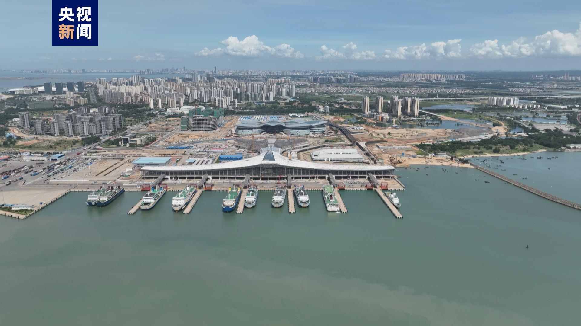 海口新海滚装码头客运综合枢纽项目主体结构完成
