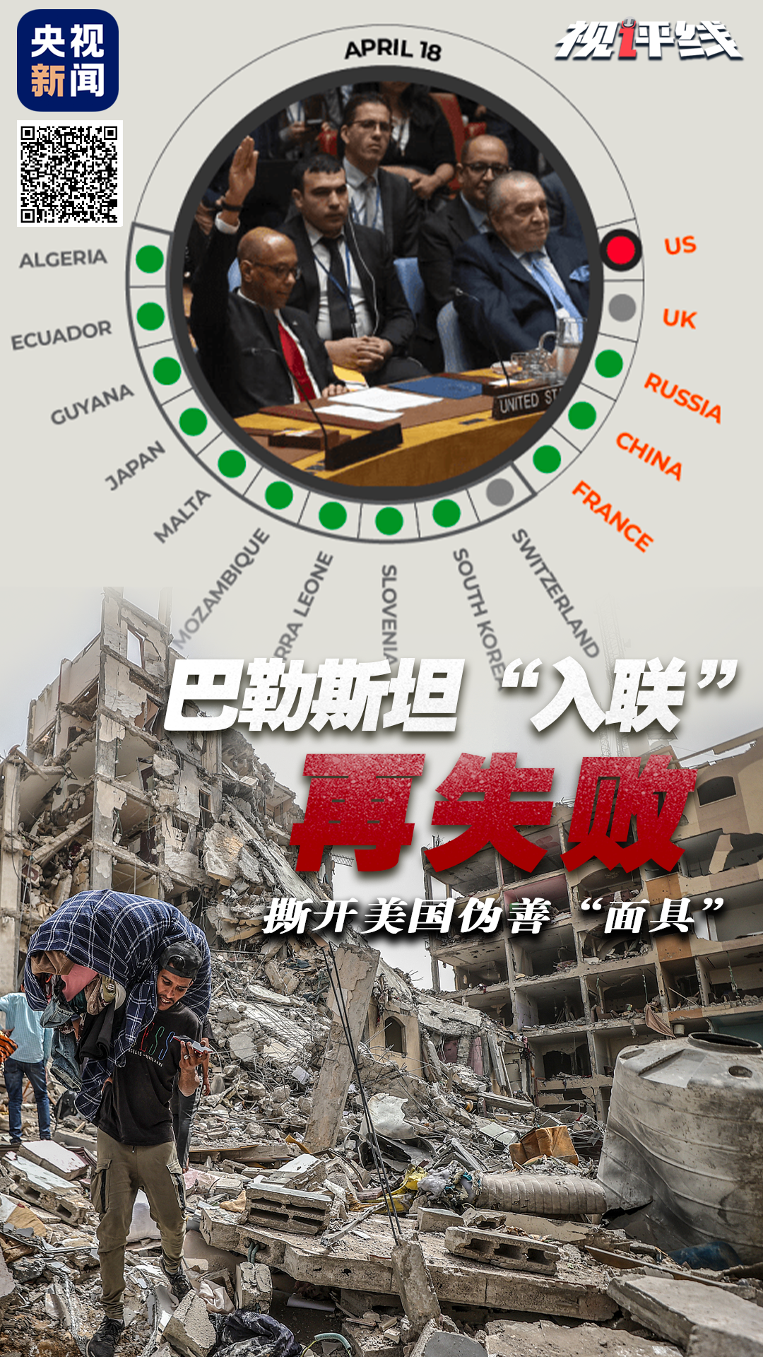 视评线丨巴勒斯坦"入联"再失败 撕开美国伪善"面具"-荆楚网-湖北日报