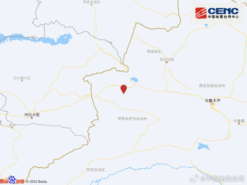 新疆博尔塔拉州精河县发生36级地震震源深度21千米