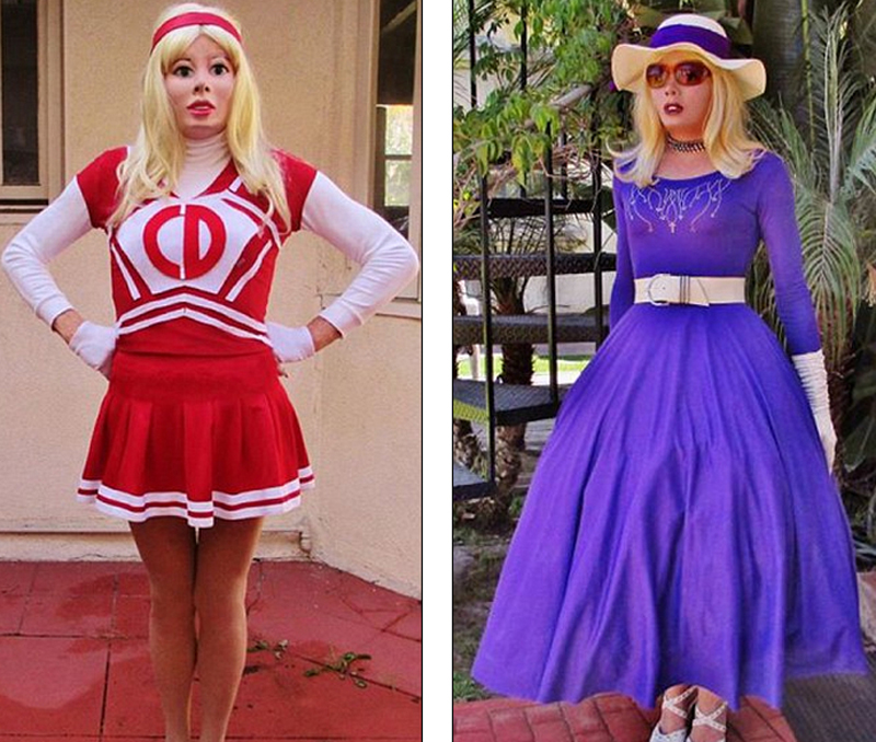 美国70岁老翁爱穿橡皮衣变身妙龄女郎(组图)