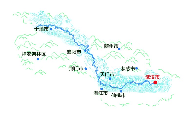 汉江流域地图流向图片
